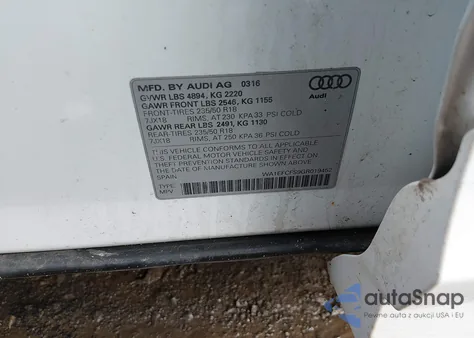 2016 Audi Q3 2.0T Premium Plus z USA, uszkodzony, nr VIN WA1EFCFS9GR019452